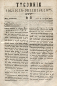 Tygodnik Rolniczo-Przemysłowy. R.11, nr 46 (18 listopada 1848)