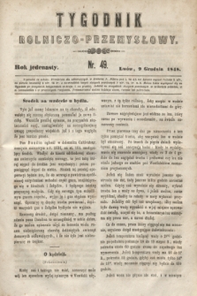 Tygodnik Rolniczo-Przemysłowy. R.11, nr 49 (9 grudnia 1848)