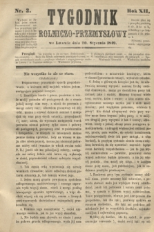 Tygodnik Rolniczo-Przemysłowy. R.12, nr 3 (20 stycznia 1849)