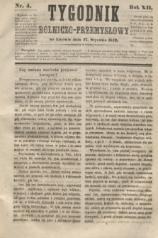 Tygodnik Rolniczo-Przemysłowy. R.12, nr 4 (27 stycznia 1849)