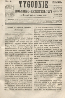 Tygodnik Rolniczo-Przemysłowy. R.12, nr 5 (3 lutego 1849)