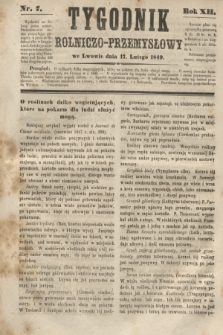 Tygodnik Rolniczo-Przemysłowy. R.12, nr 7 (17 lutego 1849)