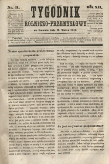 Tygodnik Rolniczo-Przemysłowy. R.12, nr 11 (17 marca 1849)