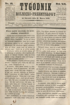 Tygodnik Rolniczo-Przemysłowy. R.12, nr 13 (31 marca 1849)