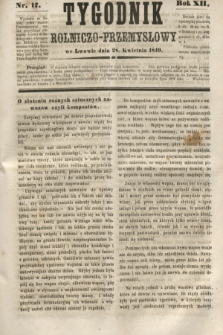 Tygodnik Rolniczo-Przemysłowy. R.12, nr 17 (28 kwietnia 1849)