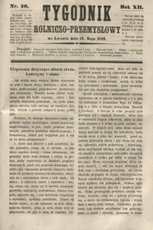 Tygodnik Rolniczo-Przemysłowy. R.12, nr 20 (19 maja 1849)