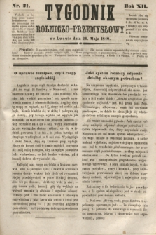 Tygodnik Rolniczo-Przemysłowy. R.12, nr 21 (26 maja 1849)