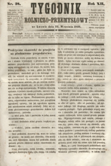 Tygodnik Rolniczo-Przemysłowy. R.12, nr 38 (22 września 1849)