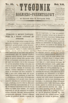 Tygodnik Rolniczo-Przemysłowy. R.12, nr 46 (17 listopada 1849)
