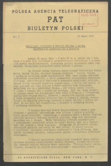Biuletyn Polski. 1943, nr 7 (29 marca)