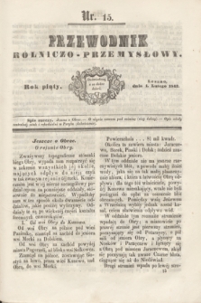 Przewodnik Rólniczo-Przemysłowy. R.5, nr 15 (1 lutego 1842)