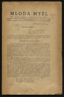 Młoda Myśl : pismo młodych Polskiego Ruchu Zjednoczenia Słowian. R.1, nr 1 (10 grudnia 1942)
