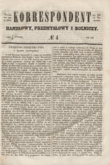 Korrespondent Handlowy, Przemysłowy i Rolniczy : wychodzi dwa razy na tydzień przy Gazecie Warszawskiéj. 1853, № 4 (13 stycznia)