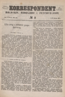 Korrespondent Rolniczy, Handlowy i Przemysłowy : wychodzi jako pismo dodatkowe przy Gazecie Warszawskiej. 1880, № 3 (17 stycznia)