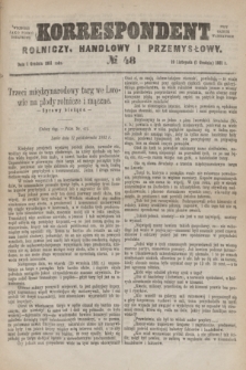 Korrespondent Rolniczy, Handlowy i Przemysłowy : wychodzi jako pismo dodatkowe przy Gazecie Warszawskiej. 1881, № 48 (1 grudnia)