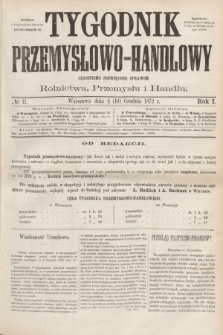 Tygodnik Przemysłowo-Handlowy : czasopismo poświęcone sprawom rolnictwa, przemysłu i handlu. R.1, № 11 (16 grudnia 1872)