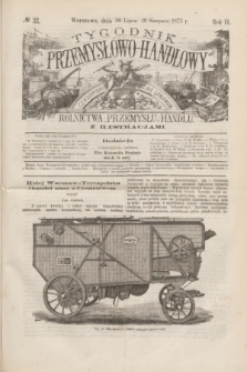 Tygodnik Przemysłowo-Handlowy : czasopismo poświęcone sprawom rolnictwa, przemysłu i handlu z ilustracjami. R.2, № 32 (11 sierpnia 1873)