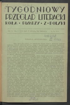 Tygodniowy Przegląd Literacki Koła Pisarzy z Polski. R.2, nr 1 (1 stycznia 1942)