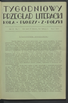 Tygodniowy Przegląd Literacki Koła Pisarzy z Polski. R.2, nr 5 (29 stycznia 1942)