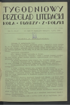 Tygodniowy Przegląd Literacki Koła Pisarzy z Polski. R.2, nr 10 (5 marca 1942)