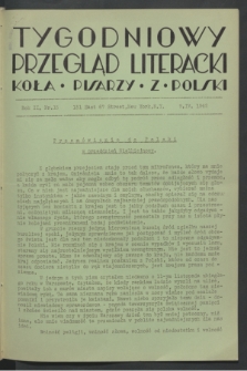 Tygodniowy Przegląd Literacki Koła Pisarzy z Polski. R.2, nr 15 (9 kwietnia 1942)