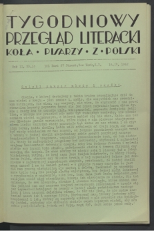 Tygodniowy Przegląd Literacki Koła Pisarzy z Polski. R.2, nr 16 (16 kwietnia 1942)