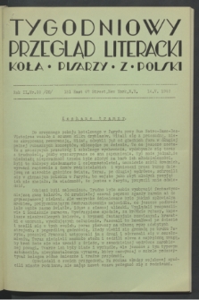 Tygodniowy Przegląd Literacki Koła Pisarzy z Polski. R.2, nr 20 (14 maja 1942) = nr 28