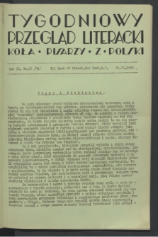 Tygodniowy Przegląd Literacki Koła Pisarzy z Polski. R.2, nr 26 (25 czerwca 1942) = nr 34