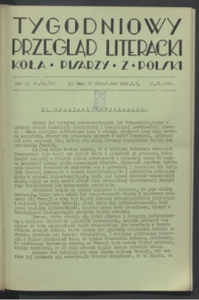 Tygodniowy Przegląd Literacki Koła Pisarzy z Polski. R.2, nr 39 (24 września 1942) = nr 47