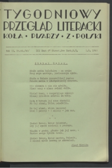 Tygodniowy Przegląd Literacki Koła Pisarzy z Polski. R.2, nr 40 (1 października 1942) = nr 48