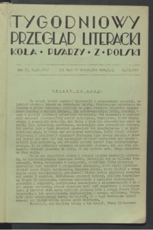 Tygodniowy Przegląd Literacki Koła Pisarzy z Polski. R.2, nr 46 (12 listopada 1942) = nr 54