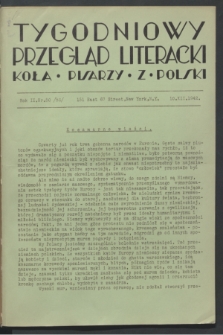 Tygodniowy Przegląd Literacki Koła Pisarzy z Polski. R.2, nr 50 (10 grudnia 1942) = nr 58 + wkładka