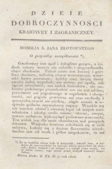 Dzieie Dobroczynności Kraiowey i Zagraniczney. T.6, N. 1 [i.e.9] (1824)