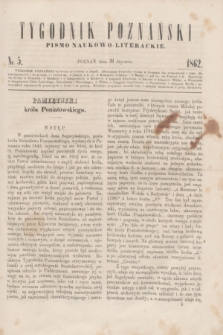 Tygodnik Poznański : pismo naukowo-literackie. [R.1], nr 5 (31 stycznia 1862)