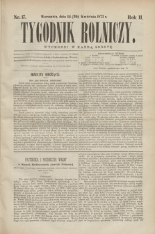 Tygodnik Rolniczy. R.2, nr 17 (26 kwietnia 1873) + dod.