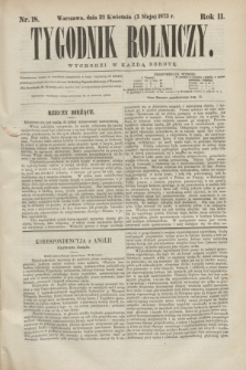 Tygodnik Rolniczy. R.2, nr 18 (3 maja 1873) + dod.