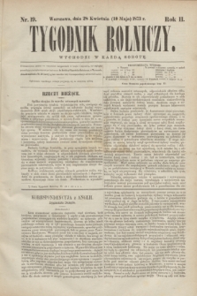 Tygodnik Rolniczy. R.2, nr 19 (10 maja 1873) + dod.