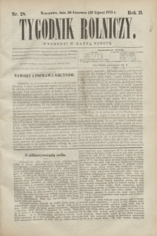Tygodnik Rolniczy. R.2, nr 28 (12 lipca 1873) + dod.