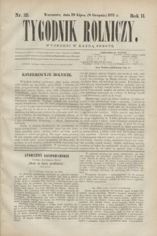 Tygodnik Rolniczy. R.2, nr 32 (8 sierpnia 1873)