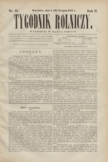 Tygodnik Rolniczy. R.2, nr 33 (16 sierpnia 1873) + dod.