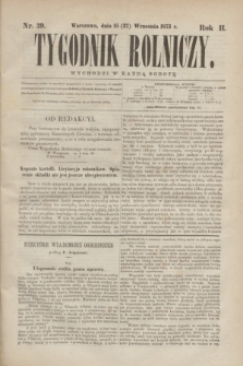 Tygodnik Rolniczy. R.2, nr 39 (27 września 1873)
