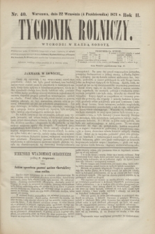 Tygodnik Rolniczy. R.2, nr 40 (4 października 1873) + dod.