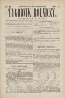 Tygodnik Rolniczy. R.2, nr 48 (29 listopada 1873)