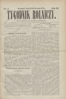 Tygodnik Rolniczy. R.3, nr 4 (24 stycznia 1874)