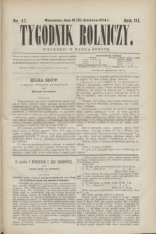 Tygodnik Rolniczy. R.3, nr 17 (25 kwietnia 1874)