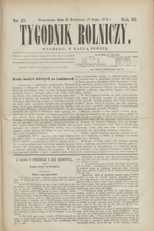 Tygodnik Rolniczy. R.3, nr 19 (9 maja 1874)