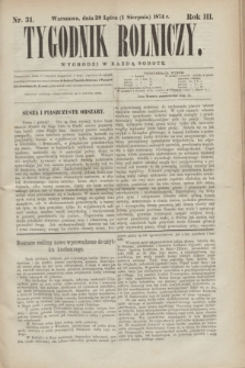 Tygodnik Rolniczy. R.3, nr 31 (1 sierpnia 1874)