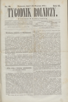 Tygodnik Rolniczy. R.3, nr 38 (19 września 1874)