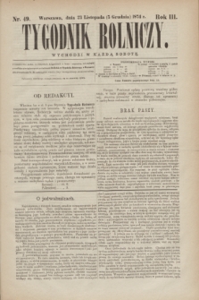 Tygodnik Rolniczy. R.3, nr 49 (5 grudnia 1874)