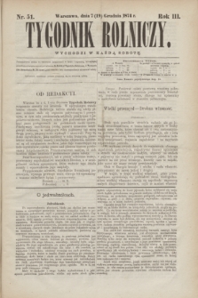 Tygodnik Rolniczy. R.3, nr 51 (19 grudnia 1874)